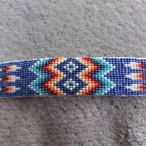 handmade beaded hair barrette w dear skin backing